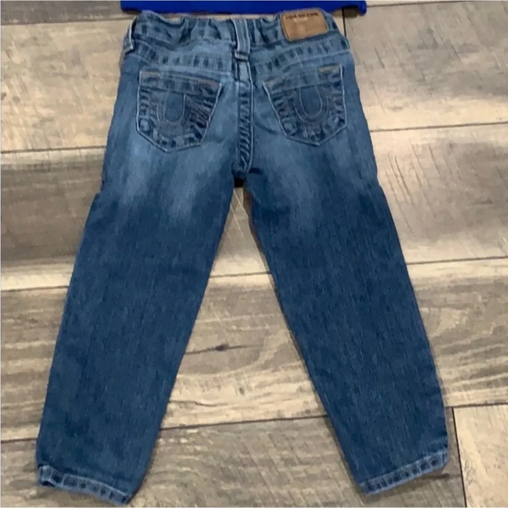 Authentic True Religion designer signature Jeans & tee shirt Sz 2T